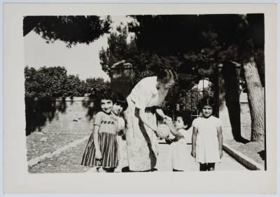 Gladys Thomas Plays with Girls from the Evangelical Home and School in Ramallah