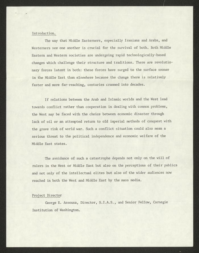 A Letter from George Assousa to Anwar Nusseibeh, 26 January 1981