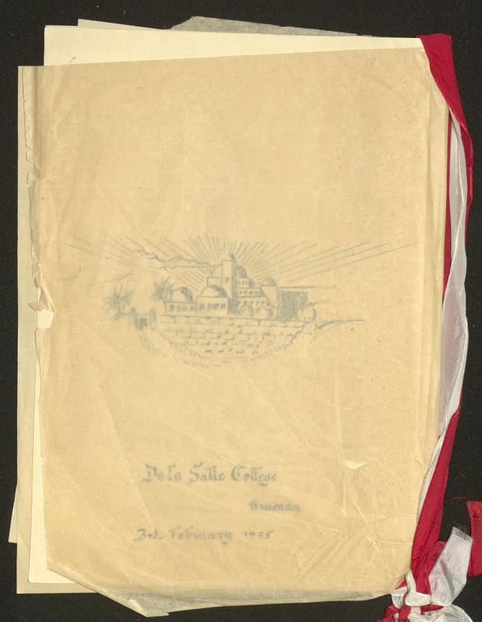 A Letter from the College de la Salle Frères to Anwar Nusseibeh, Amman, 4 February 1955
