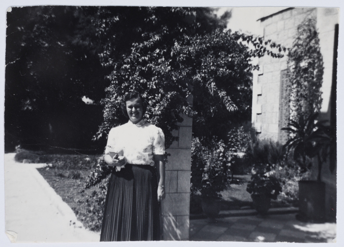 Mary Jeanne Grupp in Front of the US Consulate in Jerusalem