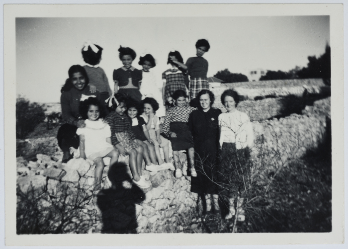 Mary Jeanne Grupp with Students at the Evangelical Home and School in Ramallah