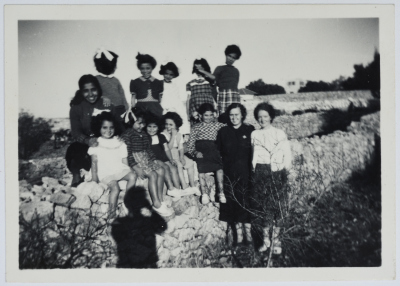 Mary Jeanne Grupp with Students at the Evangelical Home and School in Ramallah