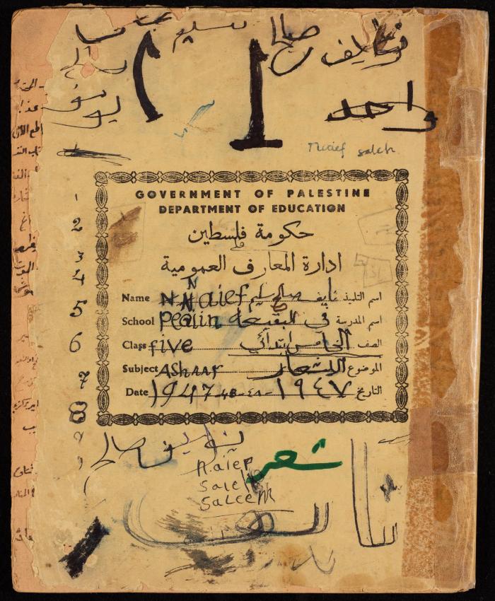 دفتر أشعار لنايف سليم، 1947