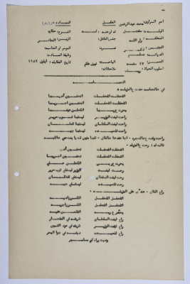 A Palestinian folklore tale entitled "Imitation"