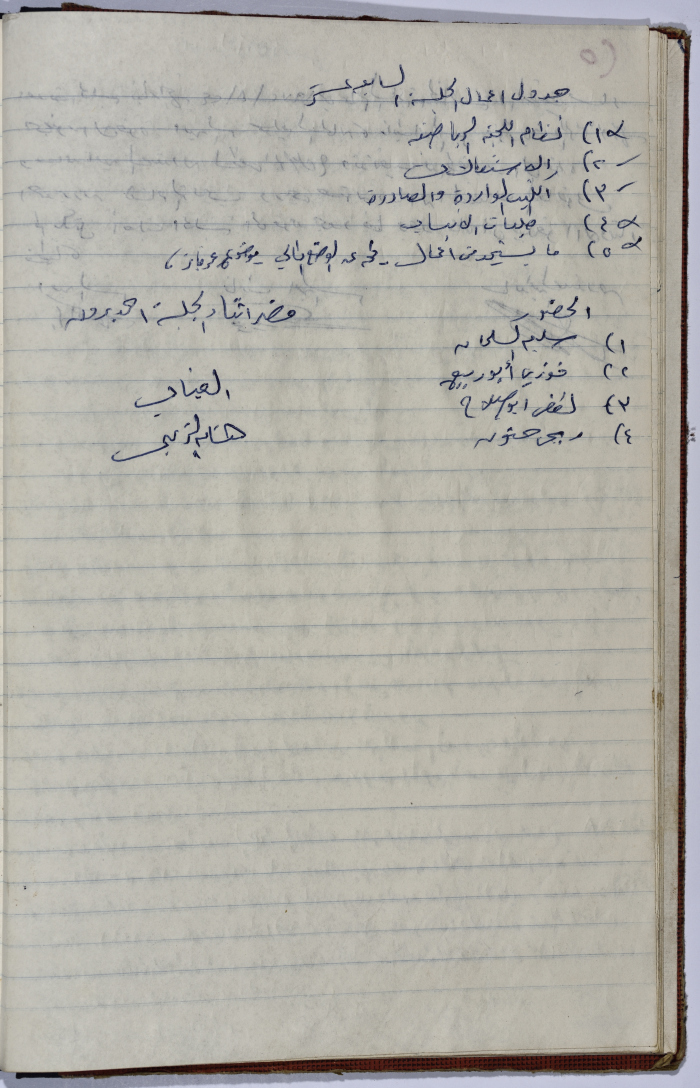 محضر اجتماع الهيئة الإدارية لنقابة عمال المؤسسات العامة، طولكرم، 29 آب 1972