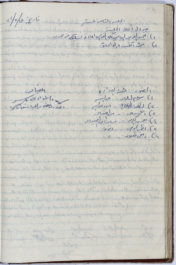 The Administrative Body of the Union of Public Institutions Workers' Meeting Minutes, Tulkarm, 18 July 1973
