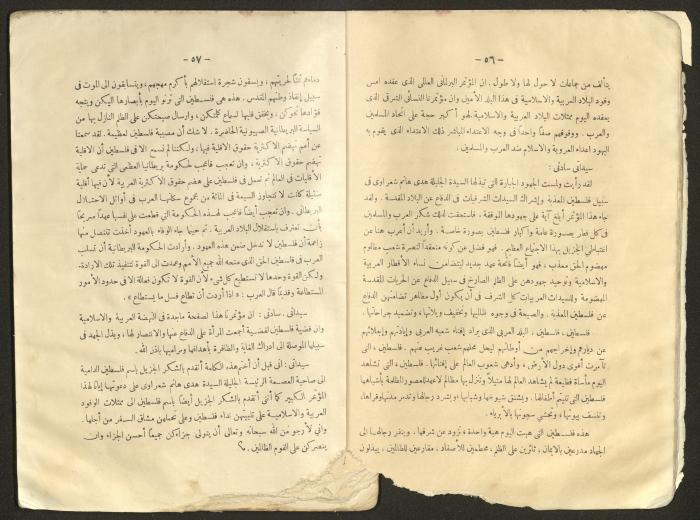 Proceedings of the Eastern Women's Conference for the Defense of Palestine, 15-18 October 1938