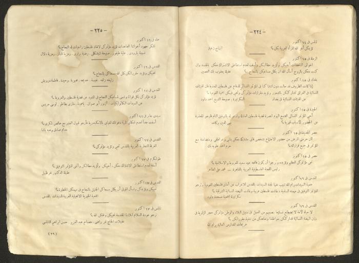 Proceedings of the Eastern Women's Conference for the Defense of Palestine, 15-18 October 1938