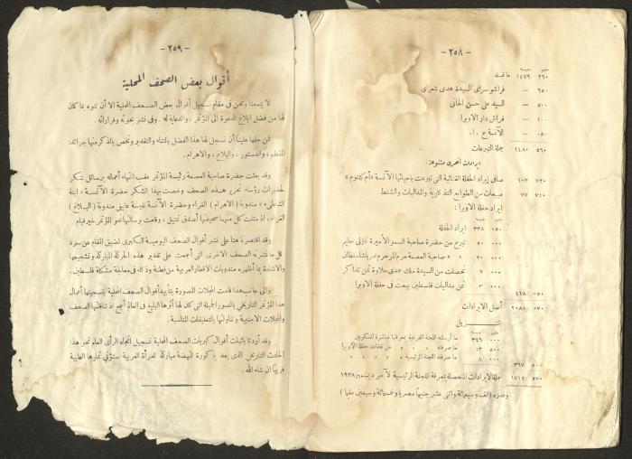 Proceedings of the Eastern Women's Conference for the Defense of Palestine, 15-18 October 1938