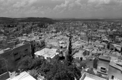 The destruction occurring in Jenin Palestinian Refugee Camp, June 2002