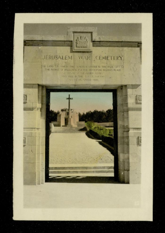 The Jerusalem British War Cemetery Gate, Jerusalem, the 1920s