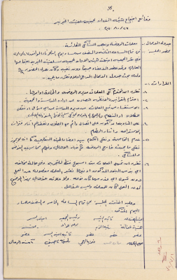 محضر اجتماع الهيئة الإدارية لجمعية سلفيت النسائية الخيرية بتاريخ 27\10\1970