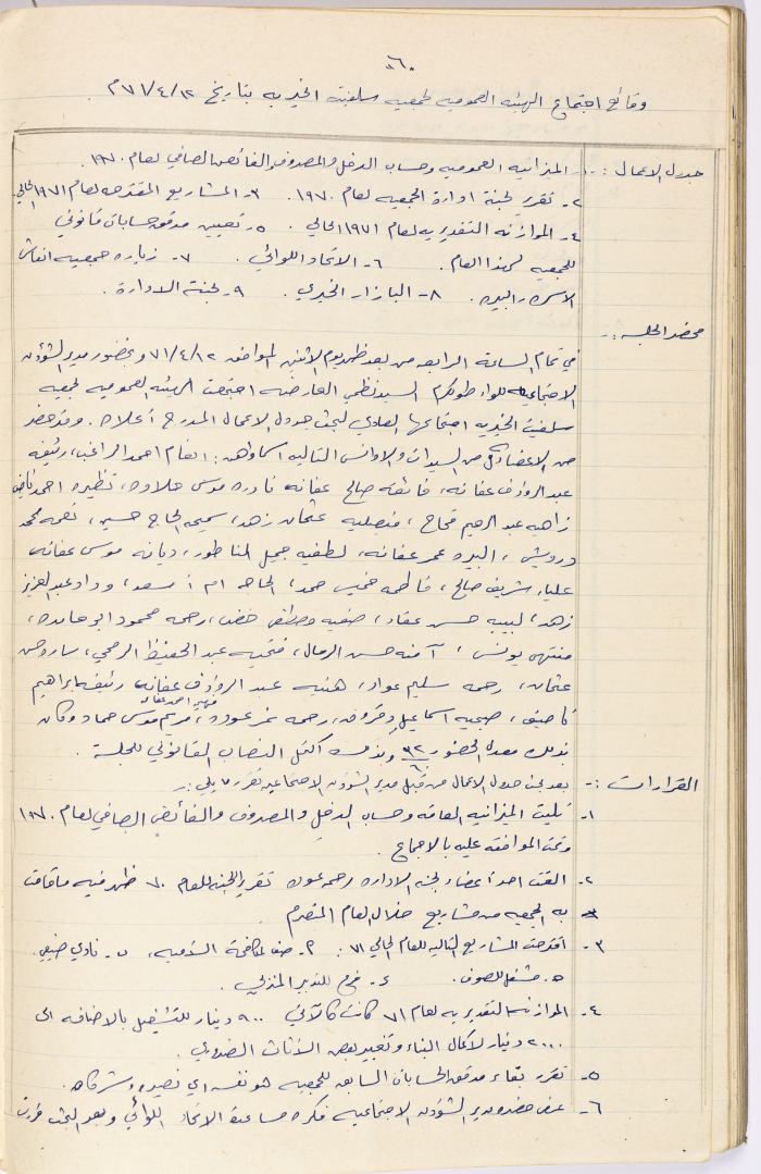 Meeting minutes of the Salfeet Women Charity's public body meeting dated 1271