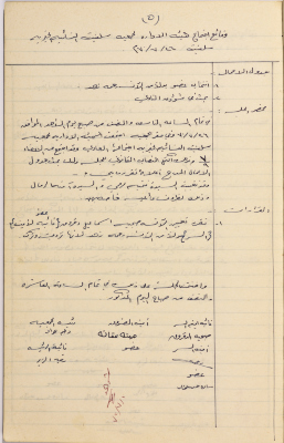 محضر اجتماع الهيئة الإدارية لجمعية سلفيت النسائية الخيرية بتاريخ26\7\1970