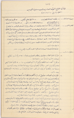 محضر اجتماع الهيئة الإدارية لجمعية سلفيت النسائية الخيرية بتاريخ 20\6\1971