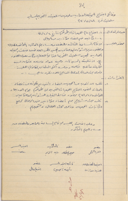 محضر اجتماع الهيئة الإدارية لجمعية سلفيت النسائية الخيرية بتاريخ 6\1\1971
