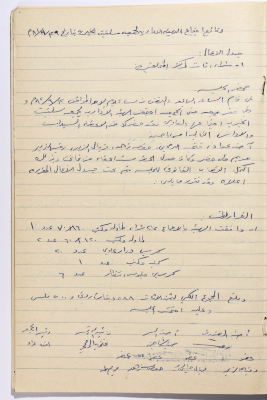 محضر اجتماع الهيئة الإدارية لجمعية سلفيت النسائية الخيرية بتاريخ 12\9\1982