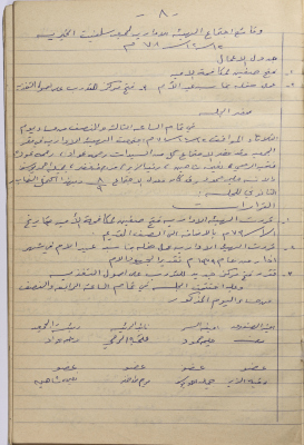 Meeting minutes of the Salfeet Women Charity