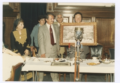 Bassam Shakaa and His Family During an Official Visit to Dundee Municipality, 1981