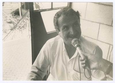 Bassam Shakaa during a Press Interview at His House in Nablus, 1980