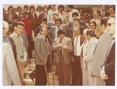 A Dundee Municipality Delegation Visiting An-Najah National University in Nablus with Bassam Shakaa, 1981