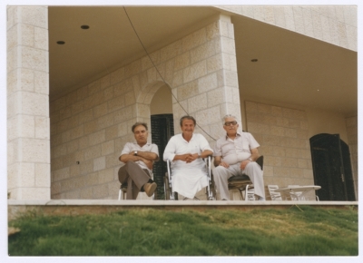 Emile Toubassi and Mohammad Amin Visiting Bassam Shakaa, 1985 