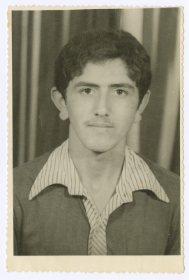 A Personal Portrait of Khaled Mermish with a Handwritten Letter to Bassam Shakaa