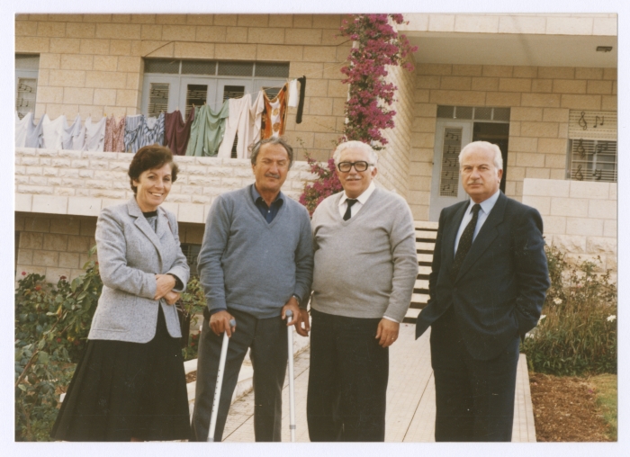 Bassam Shakaa with His Wife and Others in Nablus, 1985-1989
