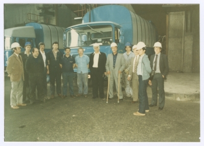 Bassam Shakaa during His Visit to a Factory in Dundee, 1981