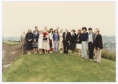 A Commemorative Photograph of Bassam Shakaa and His Family with Dundee Municipal Council Members, 1981