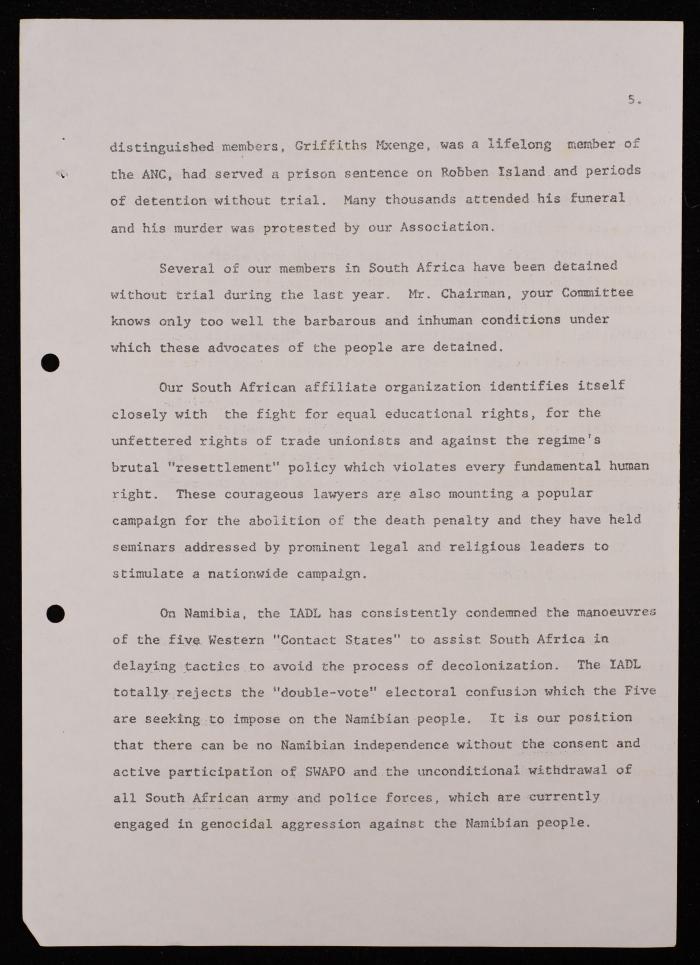 مؤتمر لرابطة الحقوقيين الديمقراطيين العالمية، بروكسل، 1981