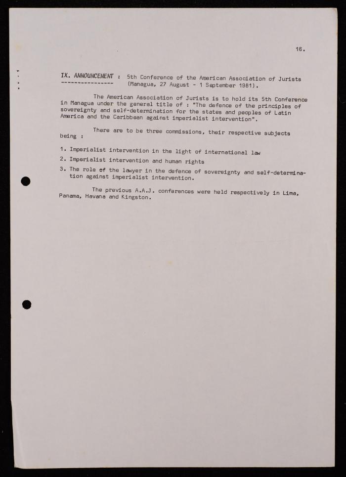 تقرير عن نشاطات رابطة الحقوقيين الديمقراطيين العالمية، بروكسل، 1981