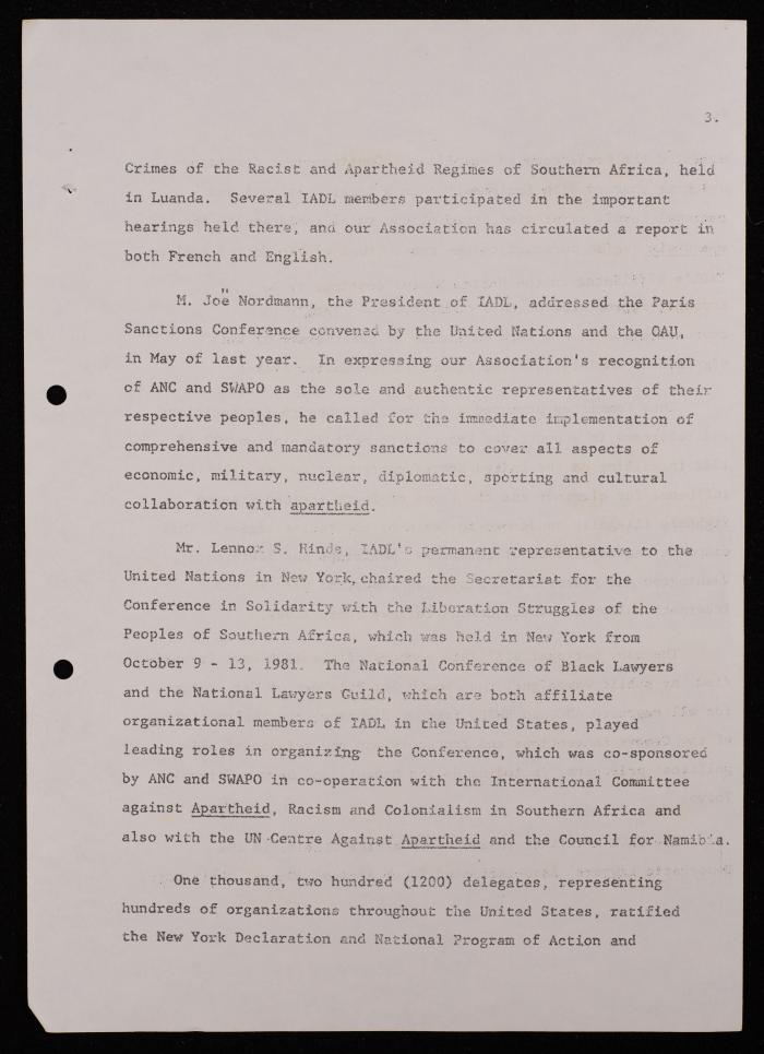 مؤتمر لرابطة الحقوقيين الديمقراطيين العالمية، بروكسل، 1981