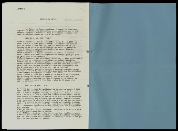 تقرير لرابطة الحقوقيين الديمقراطيين الدوليين، بروكسل، 1981