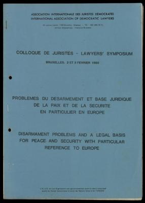 ندوة لرابطة الحقوقيين الديمقراطيين الدوليين، بروكسل، 1980