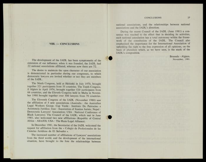 تقرير لرابطة الحقوقيين الديمقراطيين، بروكسل، 1981
