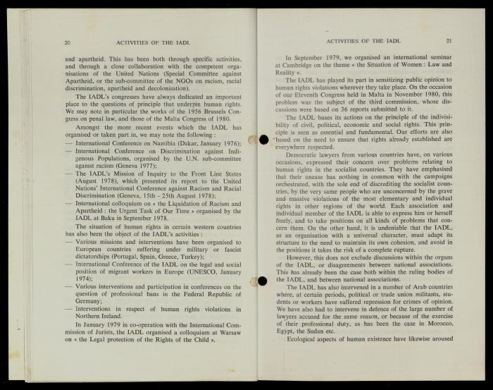 تقرير لرابطة الحقوقيين الديمقراطيين، بروكسل، 1981
