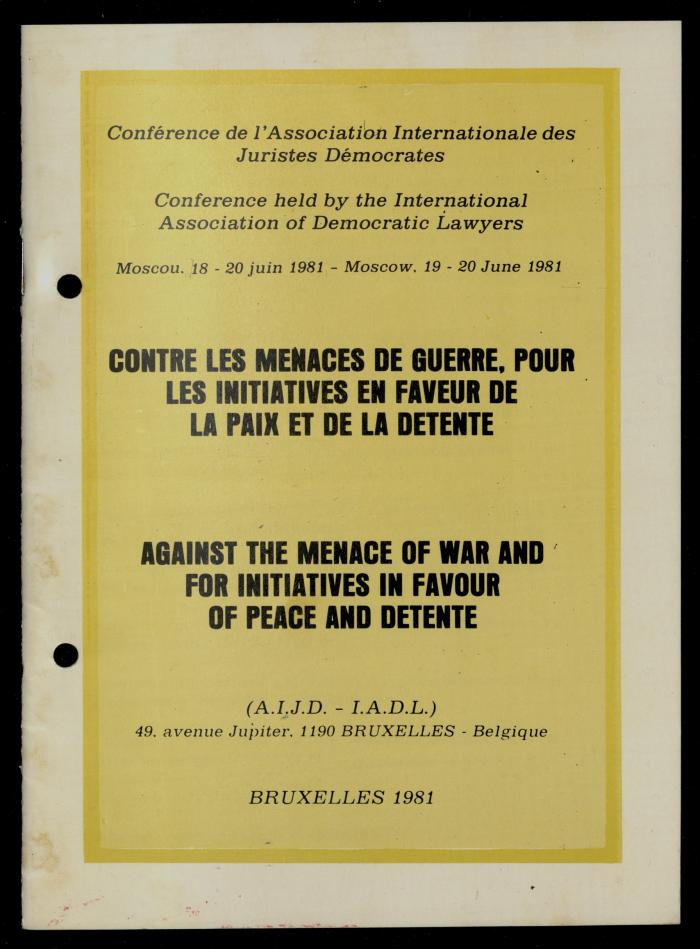 تقرير صادر عن رابطة الحقوقيين الديمقراطيين العالمية، 1981