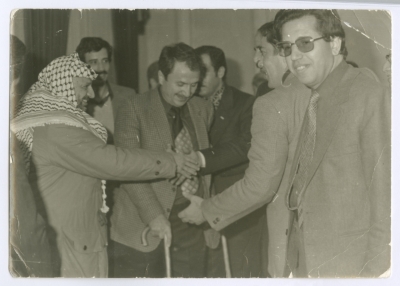 Bassam Shakaa and Yasser Arafat in Damascus, 30 December 1980 
