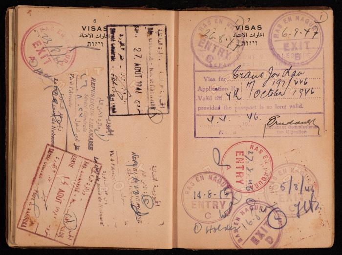 Hanna Nakkara's Palestinian Passport, 1946