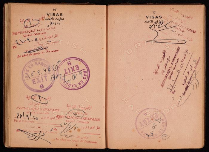 Hanna Nakkara's Palestinian Passport, 1946