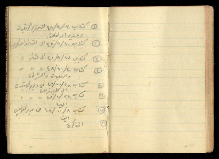دفتر ملاحظات لحنا نقارة، 1948