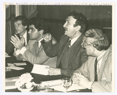Bassam Shakaa during a Press Conference in Dundee, 1981