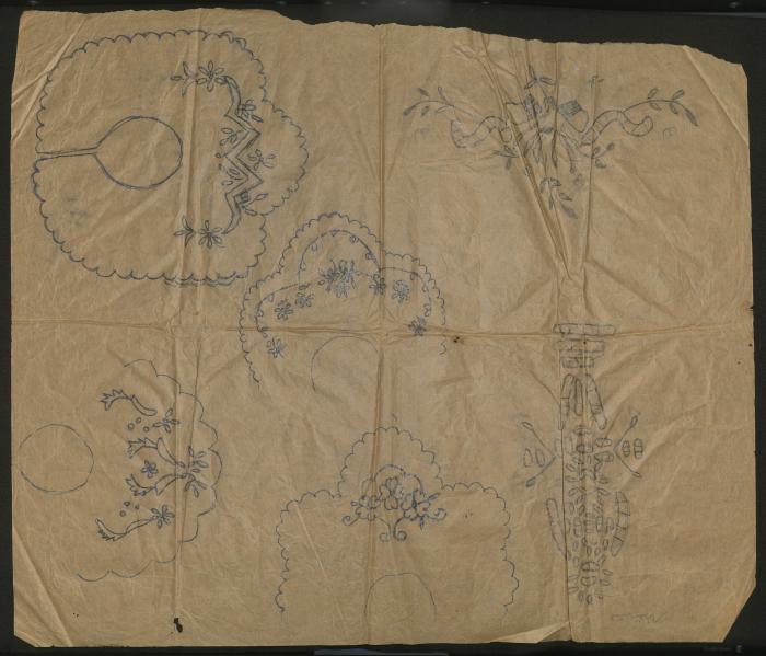 Afaf Hamadneh's Embroidery Drawing, Asira ash-Shamaliya-Nablus, 1960