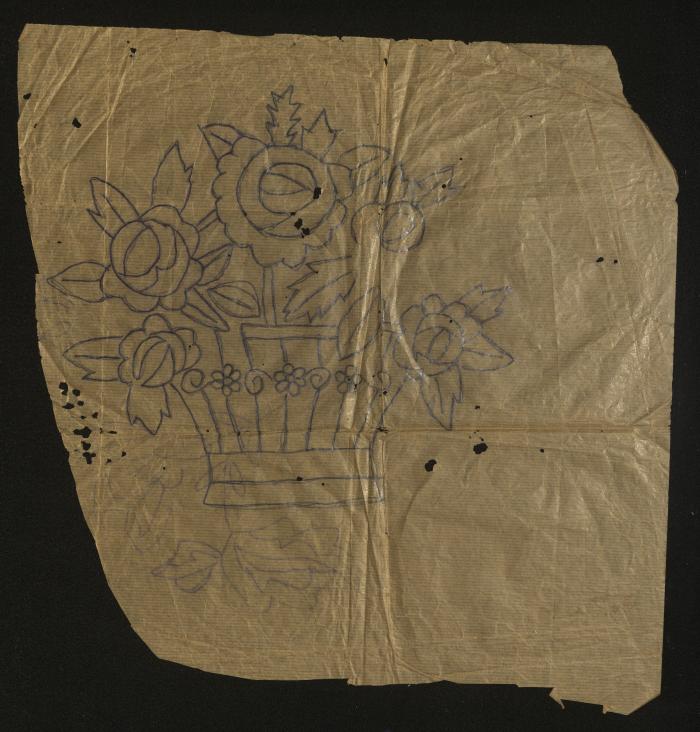 Afaf Hamadneh's Embroidery Drawing, Asira ash-Shamaliya-Nablus, 1960