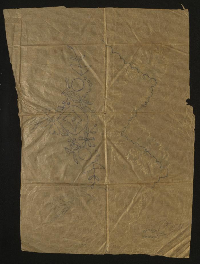 Afaf Hamadneh's Embroidery Drawing, Asira ash-Shamaliya-Nablus, 1960