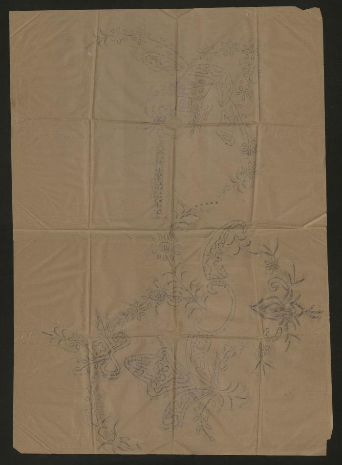 Afaf Hamadneh's Embroidery Drawing, Asira ash-Shamaliya-Nablus, 1960