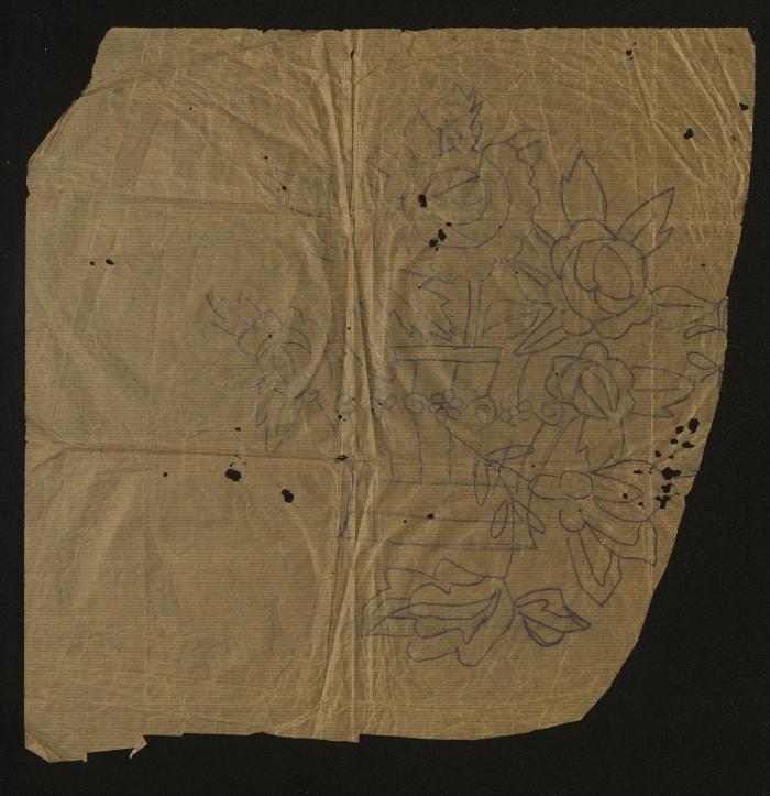 Afaf Hamadneh's Embroidery Drawing, Asira ash-Shamaliya-Nablus, 1960