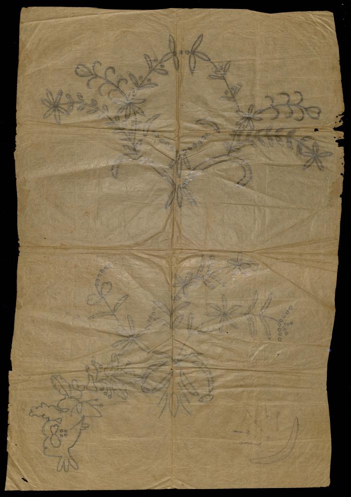 Afaf Hamadneh's Embroidery Drawing, Asira ash-Shamaliya-Nablus, 1960