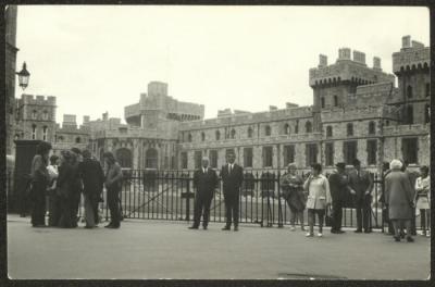 Yousef Bay Hussein With His Son in Front of Westminster Palace, London, the 1950s
